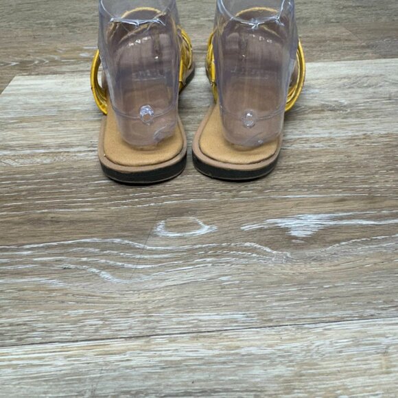 Kenneth Cole Reaction Yellow Strappy Toe Support Sandals Women's Size 7.5/8 - Picture 3 of 8